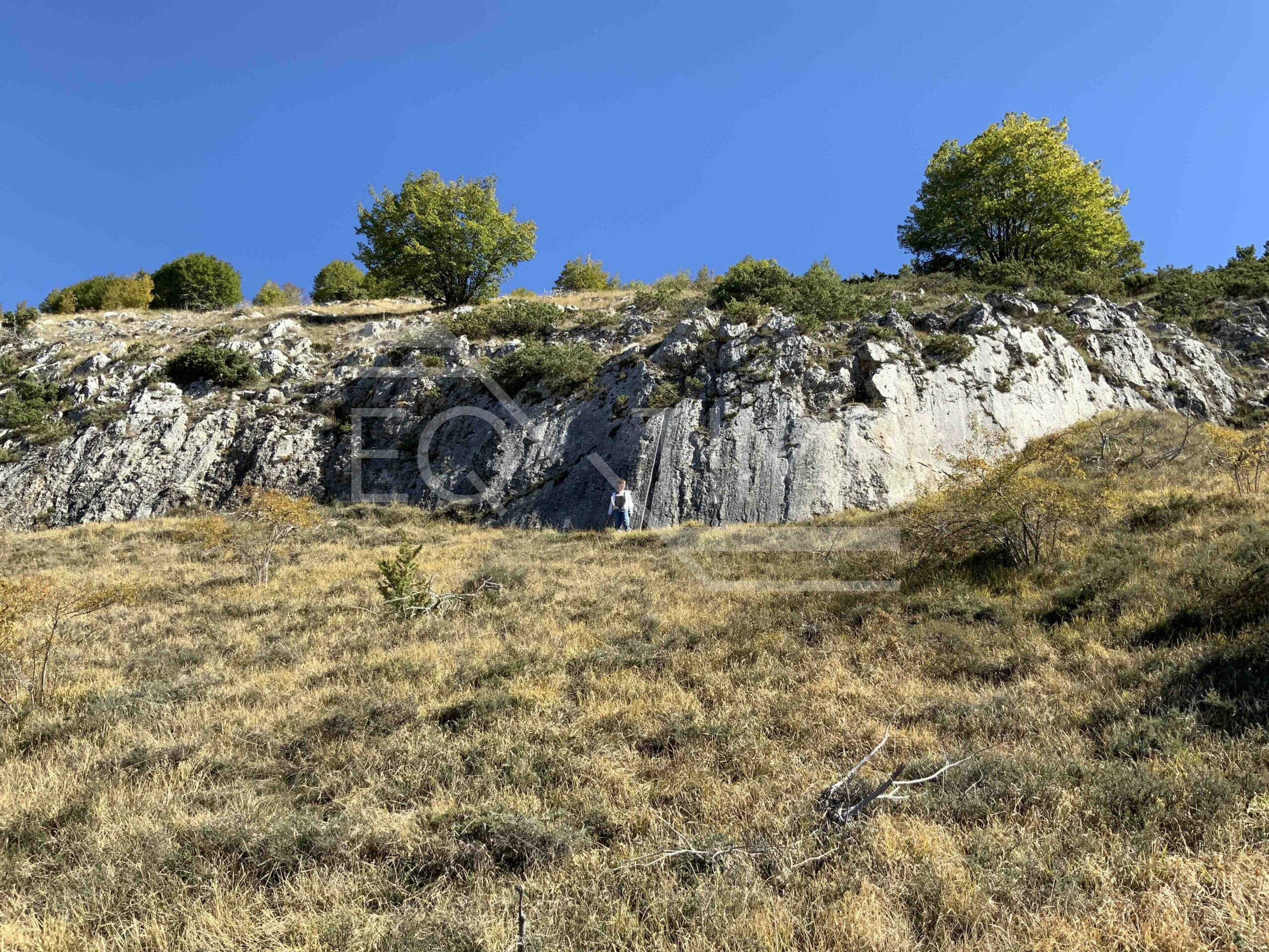 San Sebastiano Fault main scarp with cosmogenic sampling mark (vertical profile)